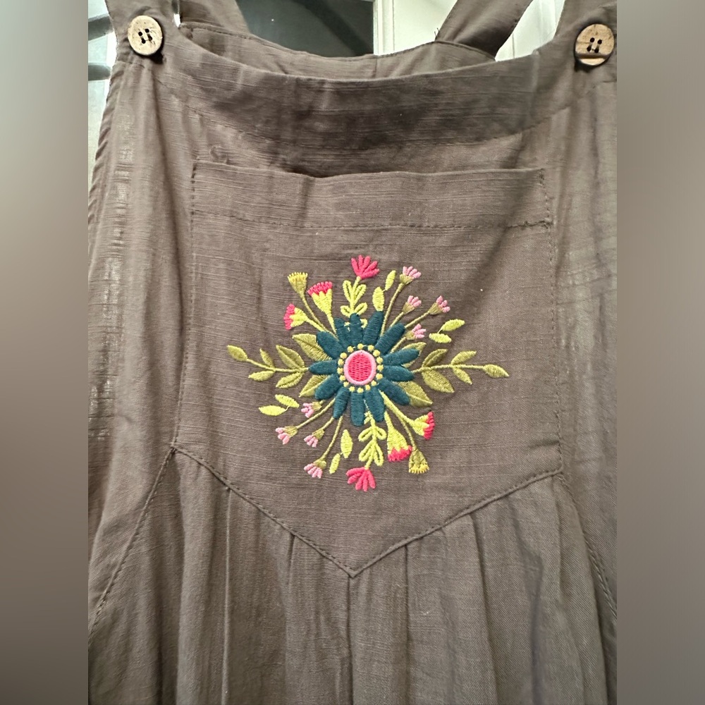 Natural Life Embroidered Overalls